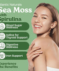Atlantic Naturals Sea Moss with Spirulina Superfood Capsules Multivitamin Supplement Supports Healthy Iron and Immune Health Alternative to Seamoss Gel and Powder Irish Sea Moss Capsules (120 ct)