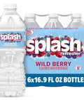 SPLASH REFRESHER Flavored Water Bottles, Wild Berry Flavor - 6 Pack | Refreshing Flavored Bottled Water with Electrolytes - Zero Sugar & Zero Calories - 16.9 Fl Oz