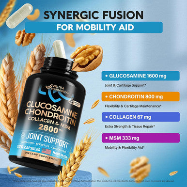 NUTRAHARMONY Glucosamine Chondroitin Capsules & Lymphatic Drops