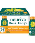 Neuriva Brain Energy Shots Nootropic Brain Supplement for Focus Concentration with Neurofactor Vitamin B12 150mg Caffeine for an Energy Boost 12 Count Tropical Flavor
