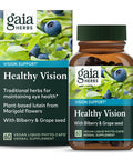 Gaia Herbs Healthy Vision - Vision Support Supplement to Help Maintain Eye Health - with Bilberry, Grape Seed, and Lutein from Marigold Flowers* - 60 Vegan Liquid Phyto-Caps (30-Day Supply)