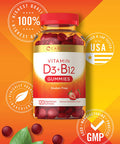 Carlyle Vitamin D3 + B12 Complex Gummies | 120 Count | Vegetarian, Non-GMO, and Gluten Free Formula | Natural Strawberry Flavor Supplement