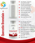 LongLifeNutri Quercetin 500Mg With Bromelain 100Mg 120 Vegetarian Capsules | Natural Antioxidant Supplement | Relief Complex | Dihydrate Pure Powder Extract Cap 500 Mg Plus