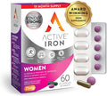 Active Iron For Women, Non-Constipating, 30 Active Iron High Potency Capsules With 30 Multivitamin Tablets, Helps Strengthen Your Immune System