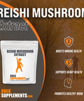 BulkSupplements Reishi Mushroom Extract Powder - Mushroom Supplements for Immune Support, Superfood - 1000mg of Ganoderma Lucidum Extract , (1 Kilogram - 2.2 lbs)