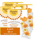 Simple Mills Almond Flour Crackers Snack Packs, Farmhouse Cheddar, Gluten Free, Flax Seed, Sunflower Seeds, Corn Free, Good for Snacks, 6.5 oz, Pack of 2 (8 Bags per Box)