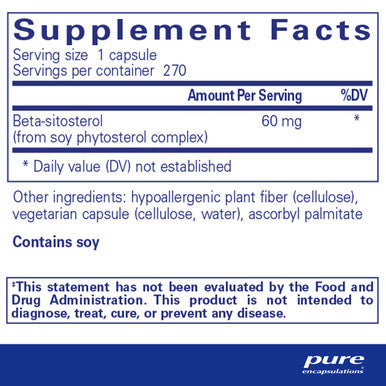 Pure Encapsulations, Beta sitosterol, 270 vcaps