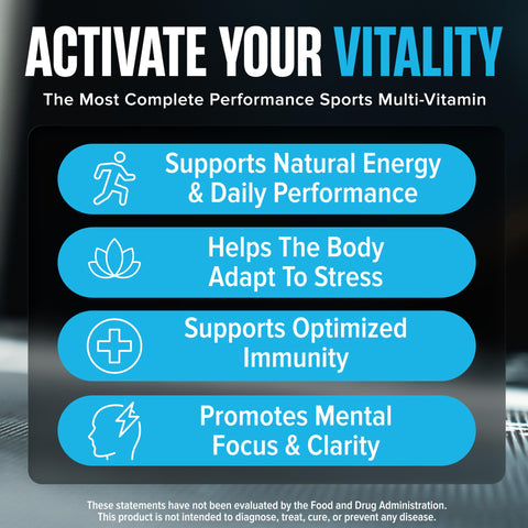 Nutrex Research Vitadapt Complete Sports Multivitamin For Men - 24 Vitamins Ksm-66 Ashwagandha And Minerals For Athletes - Mens Multivitamin (90 Capsules)