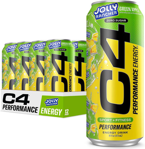 C4 Performance Energy Drink Cosmic Rainbow, Zero Sugar Carbonated Preworkout Energy, 200mg Caffeine with Beta Alanine, 16 Fl Oz (12 Pack), Packaging May Vary