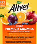 Nature's Way Alive! Adult Premium Gummy Multivitamin, Full B Vitamin Complex, 90 Gummies