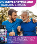 Built Nature Digestive Enzymes For Optimal Digestive Health - Bromelain, Lactase, Lipase, Papain, Probiotics & Prebiotics - Relief From Bloating, Gas & Constipation, Gut Health & Immune Support - 60 Capsules