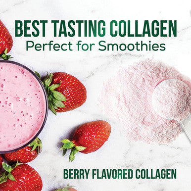 Collagen Peptides Powder Supplement - Supports Joint, Bone, Skin & Nail Health & Post Workout Recovery - Grass Fed, Hydrolyzed Protein Peptides Type I, II, III, V, X - Non-GMO, Berry - 30 Servings