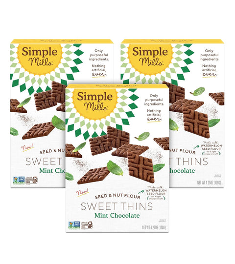 Simple Mills Honey Cinnamon Seed & Nut Flour Sweet Thins, Paleo Friendly & Delicious Sweet Thin Cookies, Good for Snacks, Nutrient Dense, 4.25 oz, 3 Count
