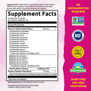 Garden of Life Dr. Formulated Women'S Probiotics Once Daily 16 Strains 50 Billion 30 Capsules