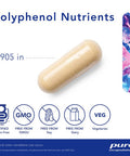 Pure Encapsulations Polyphenol Nutrients Hypoallergenic Nutrient Dense Multivitamin/Mineral Formula 180 Capsules