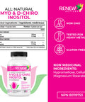 Renew Actives Myo-Inositol & D-Chiro Inositol - Supports Ovarian Function, Menstrual Cycle, Hormonal & Metabolic Conditions - 60 Capsules