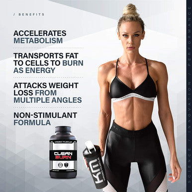 Non-Stimulant Metabolism Booster & weight management Pills for Men & Women, Kaged Muscle Clean Burn weight management Supplement with Green Tea & Carnitine to Help You Get Ripped, 180 Veggie Caps
