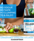 Renew Actives Hydrolyzed Bovine Collagen Peptides Powder - 100% Grass Fed Bovine Collagen Unflavored Powdered Bone Broth For Healthy Skin, Hair, Joints