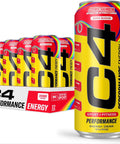 C4 Performance Energy Drink Cosmic Rainbow, Zero Sugar Carbonated Preworkout Energy, 200mg Caffeine with Beta Alanine, 16 Fl Oz (12 Pack), Packaging May Vary