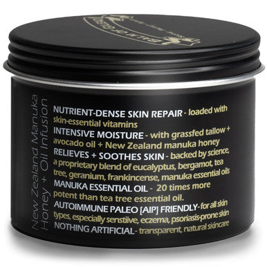 Balm Of Gilead Manuka Eczema Honey Cream - Moisturizer For Sensitive Skin, Eczema, Psoriasis, Dermatitis - Manuka Honey Ointment, Grassfed Tallow