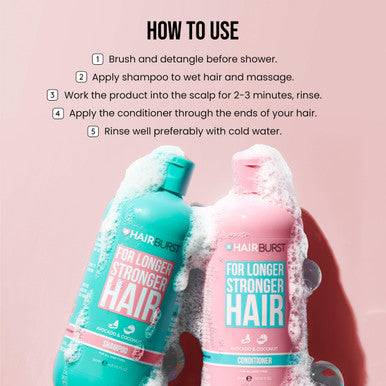 Hair Growth Shampoo And Conditioner For Women By Hairburst - Routine Thickening Shampoo and Conditioner Set For Longer Stronger Hair - Paraben & Sulfate Free - Avocado, Coconut, Wheat Proteins & Amino Acids (350ml),11.8 Fl Oz (Pack of 2)