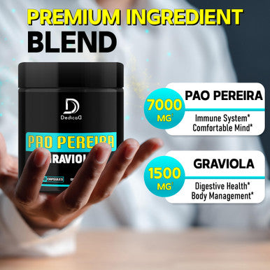 Pao Pereira Bark Extract And Graviola Soursop - 8500Mg Per Serving - 150 Capsules Supply - Advanced Formula For Immune System