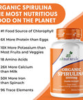 Aitnaturals Organic Spirulina 1000 mg (120 Capsules) | Boosts Immune Function Supports Liver Health Enhances Energy & Vitality Improves Gut Health Aids Detoxification Non-GMO Gluten Halal