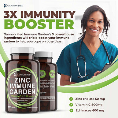 Chelated Zinc 50Mg Immune Garden Vitamin C 800Mg Zinc Supplements Echinacea 600Mg Per Tablet - Immunity + Skin + Reproductive Health Minerals - Zinc Chelate Immune Booster For Kids & Adults
