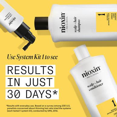 Nioxin System 1 Scalp + Hair Thickening Shampoo | For Natural Hair with Light Thinning | Hair Care Formula with Niacinamide & Biotin