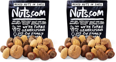Nuts.com ÃƒÂ¢Ã¢â€šÂ¬Ã¢â‚¬Å“ Mixed Nuts in Shell ÃƒÂ¢Ã¢â€šÂ¬Ã¢â‚¬Å“ 2 Lb Bag, Healthy Snack Sampler, Includes Premium Walnuts, Almonds, Hazelnuts, Pecans & Brazil Nuts ÃƒÂ¢Ã¢â€šÂ¬Ã¢â‚¬Å“ Good Source of Protein, Fiber & Omega-3