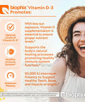 Biophix Vitamin D-3 50000 Iu 120 Tablets - High-Potency Supports Strong Bones Immune Health