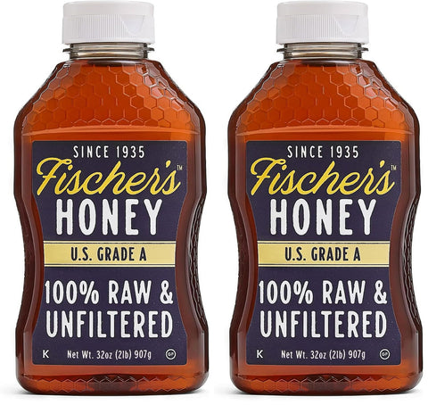 FischerÃƒÂ¢Ã¢â€šÂ¬Ã¢â€žÂ¢s 100% Pure, Raw & Unfiltered Honey ÃƒÂ¢Ã¢â€šÂ¬Ã¢â‚¬Å“ All-Natural Sweetener ÃƒÂ¢Ã¢â€šÂ¬Ã¢â‚¬Å“ Rich Flavor Profile, Packed with Nutrients, 40 oz (Pack of 2)