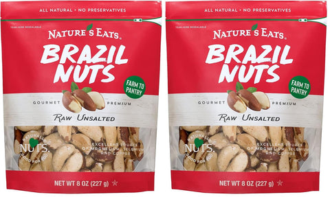 NatureÃƒÂ¢Ã¢â€šÂ¬Ã¢â€žÂ¢s Eats Organic Raw Brazil Nuts - Whole Unsalted Superfood Snack from Brazil - Heart Healthy, Keto, Vegan - High in Selenium and Protein - Perfect for Baking, Trail Mix, or Snacking, 8 oz