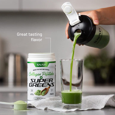 Super Greens Supplement Powder with Collagen Peptides 26 Superfoods Vitamins Grass Fed NonGMO Greens Superfood Powder for Hair Skin Nails Joint Support 30 Servings