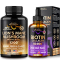NUTRAHARMONY Liquid Biotin, Collagen Drops & Lions Mane Mushroom Capsules