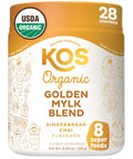 Kos Golden Mylk With Tumeric And Ginger Organic Superfood Latte Powder Adaptogen Mushroom Blend - Coffee Creamer Dessert & Smoothie - Caffeine Vegan Dairy- Gingerbread Chai 28 Servings