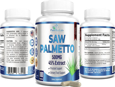 YUMMYVITE Extra Strength Saw Palmetto - 45% Extract Prostate Supplement, Decrease Frequent Urination, Dht Blocker For Hair Growth, Non-Gmo, 100 Capsules