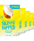 SkinnyDipped Dark Chocolate Cocoa Almonds, Healthy Snack, Plant Protein, Gluten Free, 3.5 oz Resealable Bags (Pack of 5)