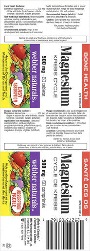 Webber Naturals Magnesium 500mg 60tabs