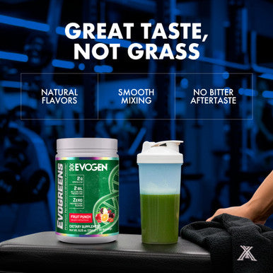 Evogen Evogreens - Super Greens Powder | Promotes Recovery Wellness & Immune Health | Greens Superfood Powder with Spirulina Probiotics Pomanox Pomegranate Extract | Fruit Punch | 30 Servings