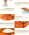 7C Neck Massager Shiatsu With Heat - Cervical Pillow Deep Tissue Kneading For Back - Rechargeable Cordless 3D Kneading Massage Cushion Relieve Muscle Pain, For Home, Women Ideal Choose Orange