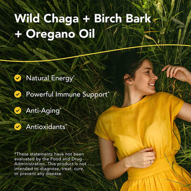 North American Herb Spice ChagaMax 12 Vegi Capsules Chaga Wild Mushroom Supplement Adaptogen Adrenal Support Endurance Stamina NonGMO 90 Servings