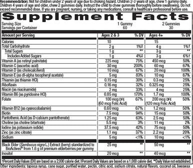 Nature's Way Happy & Healthy Multivitamin for Kids with Vitamin C, Zinc and Elderberry, 60 Gummies