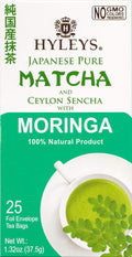 Hyleys Matcha Tea Bags with Moringa Oleifera - 25 Tea Bags (Japanese Pure Matcha Wellness Green Tea)