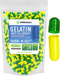 Xprs Nutra Size 4 Empty Capsules - 500 Count Small Empty Gelatin Capsules - Empty Pill Capsules - DIY Capsule Filling - Bovine Pill Capsules Empty Gel Caps (Green/Yellow)