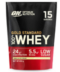 Optimum Nutrition Gold Standard 100% Whey Muscle Building And Recovery Protein Powder With Naturally Occurring Glutamine And Bcaa Amino Acids Vanilla Ice Cream Flavour 15 Servings 450 G
