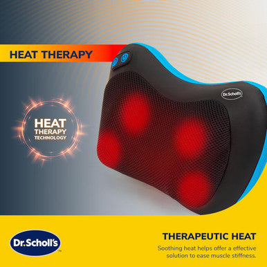 Dr. Scholl'S Multi-Purpose Massage Pillow With Heat Therapy, Versatile Massage Tool For Assisted Pain Relief And Deep Relaxation, Overheat Protection, Auto Shut-Off, Velcro Strap For Easy Fit