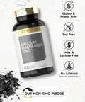 Calcium Magnesium Zinc | 400 Caplets Value Size | Vegetarian, Non-Gmo, Gluten Free Supplement | By Carlyle