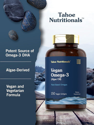 Carlyle Vegan Omega 3 Supplement | 150 Softgels | from Algae Oil | Non-GMO & Gluten | by Tahoe Nutritionals