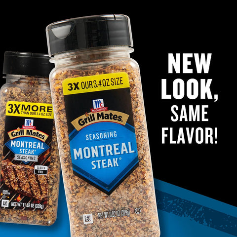 McCormick Grill Mates Seasoning, Montreal Steak, No MSG Added, Gluten Free, No Artificial Flavors, For Transforming Everyday Cuts of Meat and Vegetables into a Grilling Masterpiece, 11.62 oz